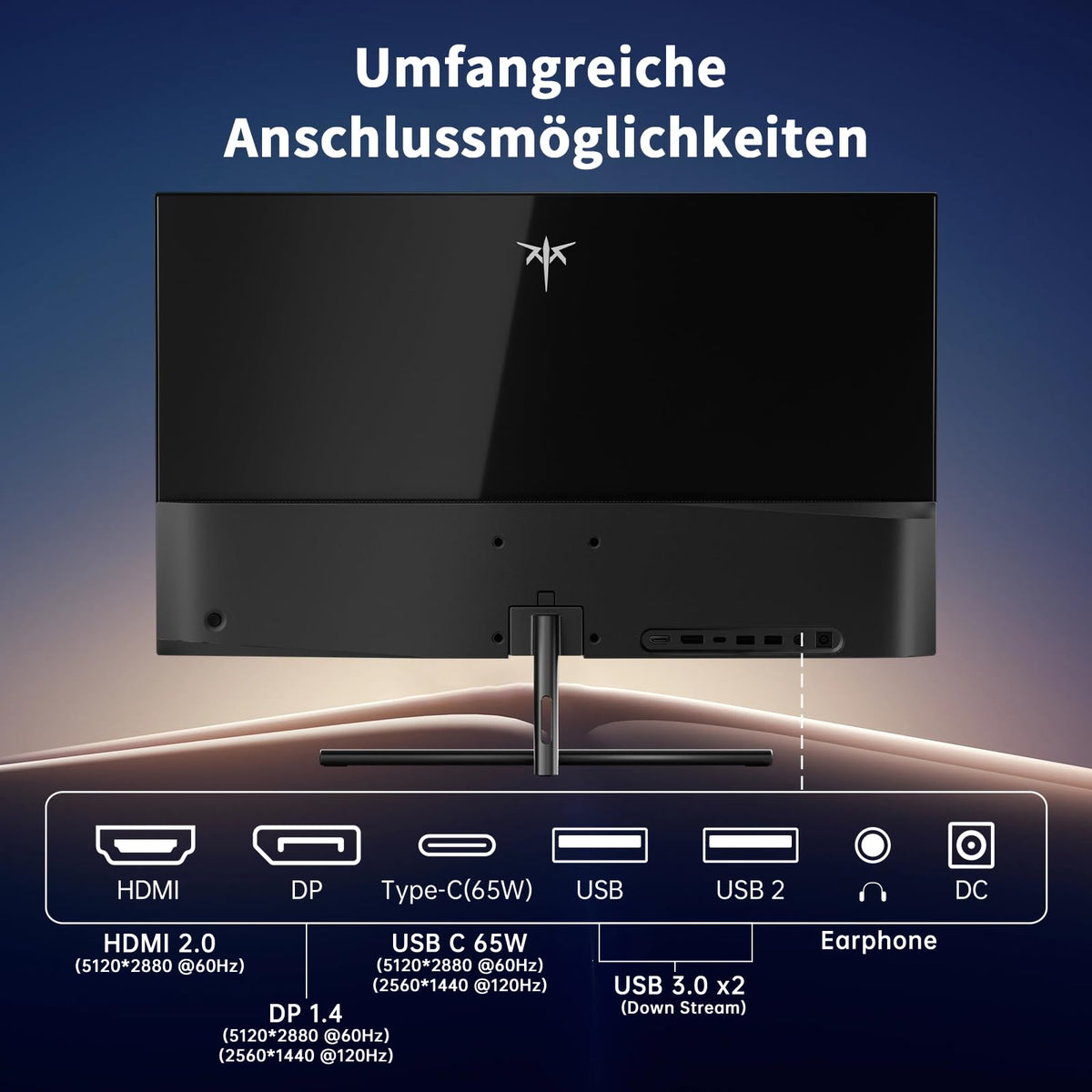 KTC H27P3 27 Zoll 5K Monitor Dual Mode 5120×2880 60Hz 2K 120Hz IPS 99% DCI-P3 ΔE<2 HDR400 USB-C 65W