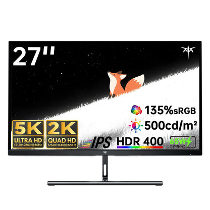 KTC H27P3 27 Zoll 5K Monitor Dual Mode 5120×2880 60Hz 2K 120Hz IPS 99% DCI-P3 ΔE<2 HDR400 USB-C 65W