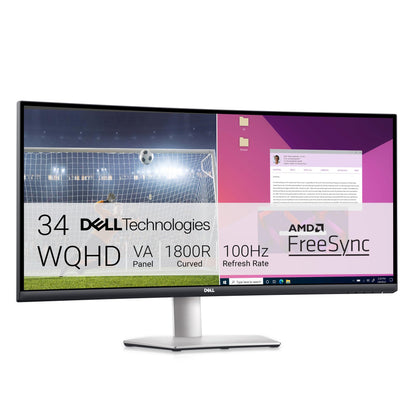 Dell S3423DWC 34 Zoll WQHD Curved Monitor, 100Hz, USB-C, AMD FreeSync, 21:9 VA Display