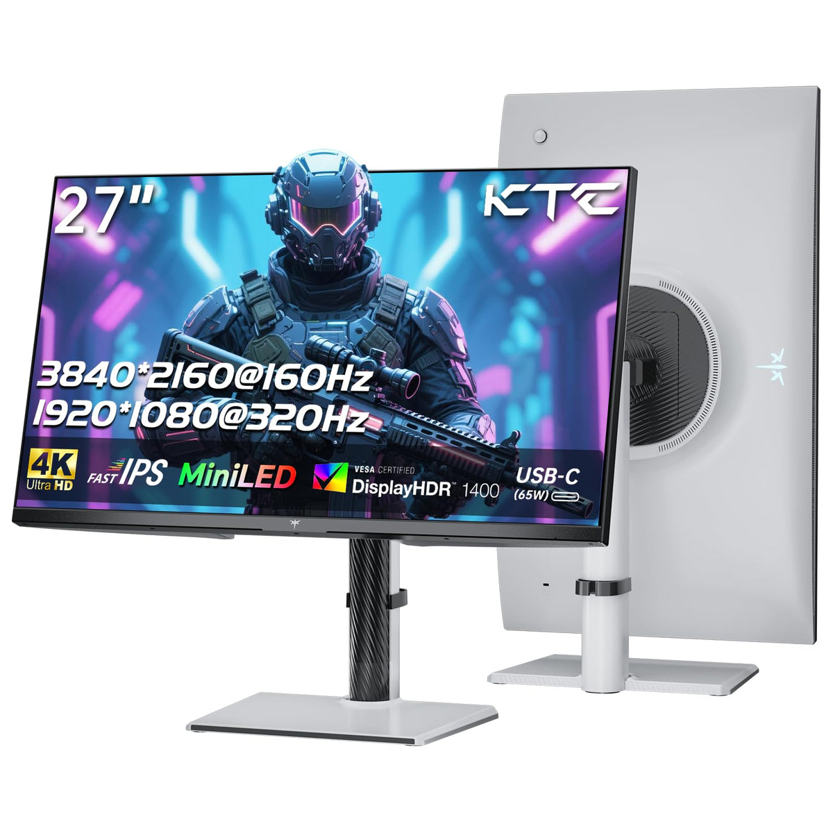KTC 27 Zoll Mini LED Gaming Monitor 4K 160Hz FHD 320Hz 1152 Zonen HDR1400 Fast IPS 1ms Adaptive Sync