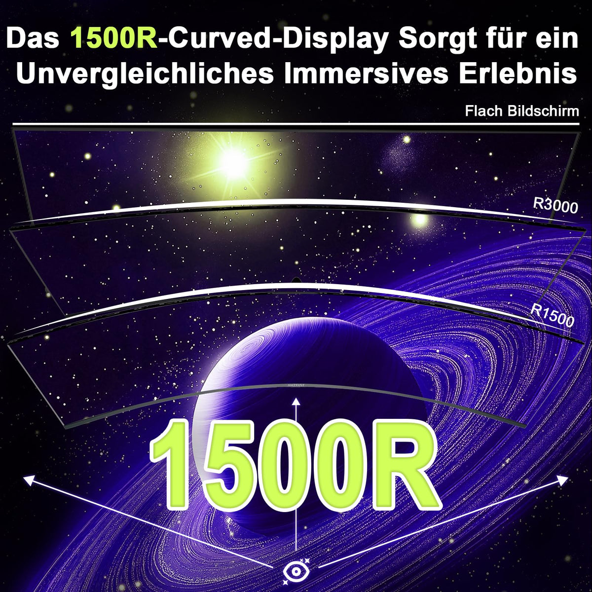 Amzfast 49 Zoll Curved Monitor 120Hz DQHD 5120x1440 32:9 Ultrawide PC Bildschirm 1MS MPRT 1500R