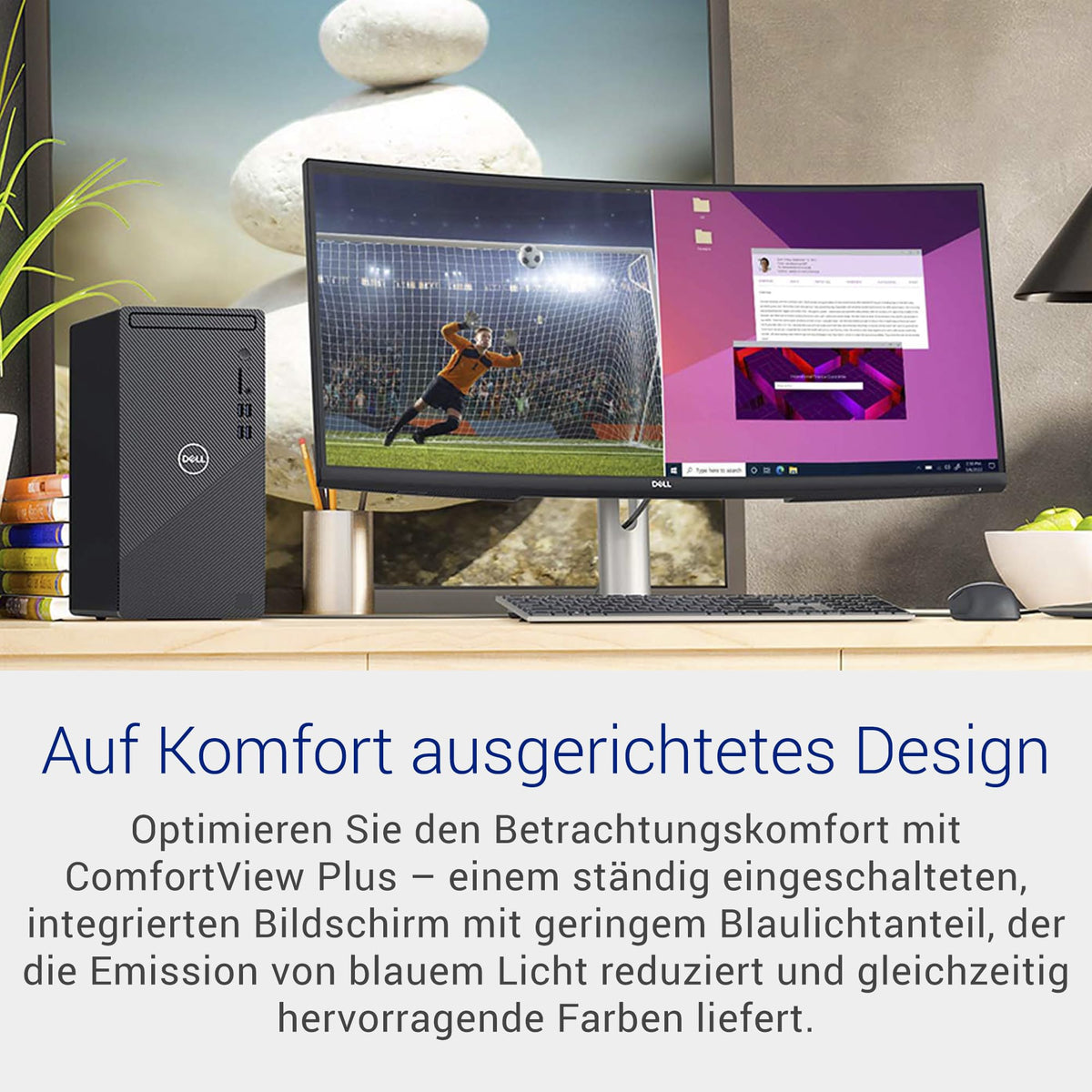 Dell S3423DWC 34 Zoll WQHD Curved Monitor, 100Hz, USB-C, AMD FreeSync, 21:9 VA Display