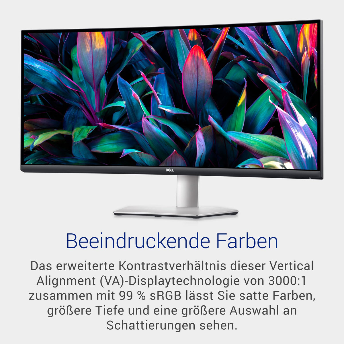 Dell S3423DWC 34 Zoll WQHD Curved Monitor, 100Hz, USB-C, AMD FreeSync, 21:9 VA Display